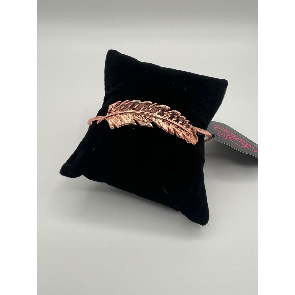 Paparazzi Rose Gold Feather Cuff Bracelet Copper Tone Boho Jewelry NEW